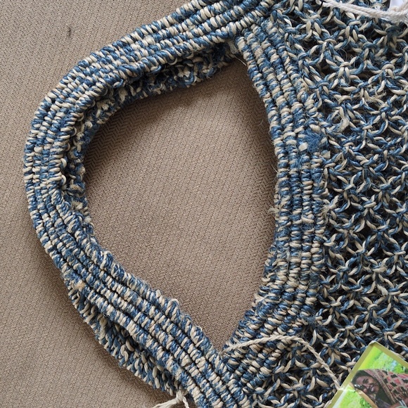 Wrap London Woven Tote Bag In Denim Blue - Picture 2 of 6